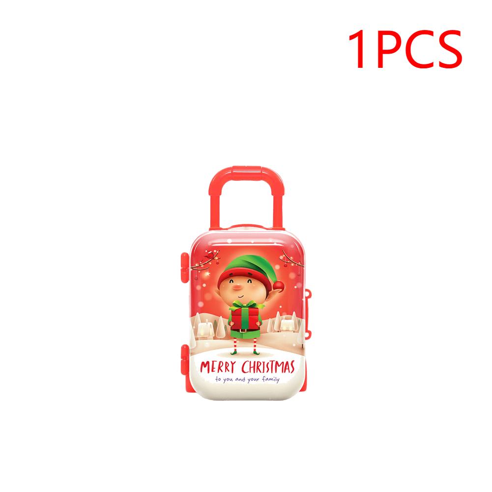 

Рождественская коробка для конфет, чемодан для путешествий, кукольный чемодан, подарочная коробка для багажа в виде эльфа, тематическая праздничная атрибутика для новогодней вечеринки 9.5x6cm