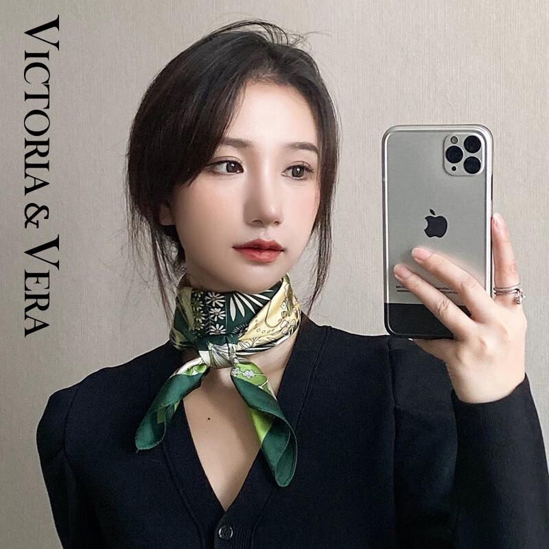 VICTORIA&VERA Spring/Summer Floral Print Mulberry Silk Scarf