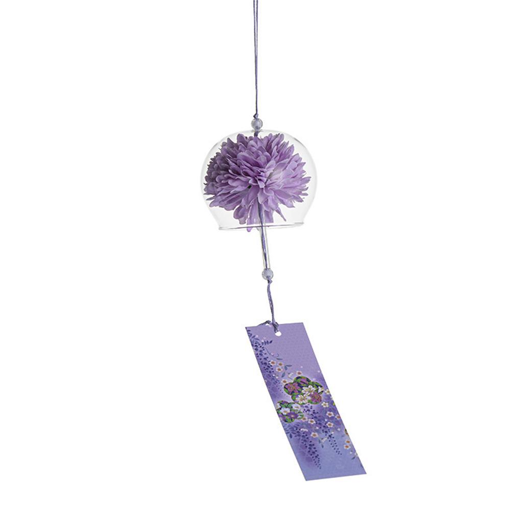 Floral Wind Chime Japanese Wind Chimes Decors For Home Decors Garden Art Enthusiasts Quality Rust Resistant Glass