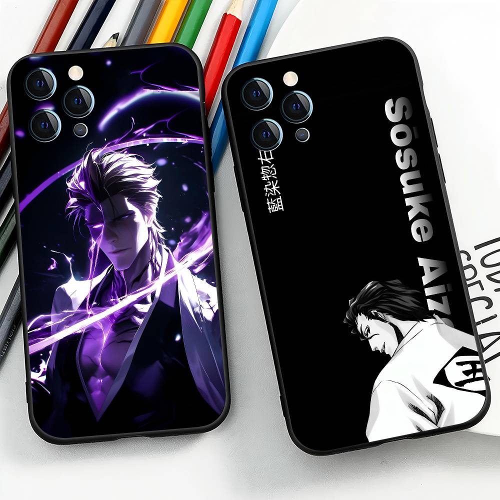 1pc Anime A-Aizen SousukeS B-BLEACH Phone Case Silicone Soft For IPhone 16 15 14 13 12 11 X XR Plus Pro Max Plus