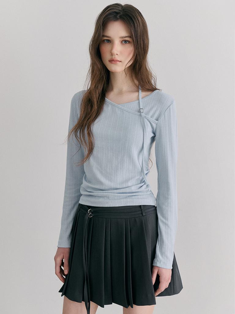 Etmont Double Pleats Skirt, Charcoal