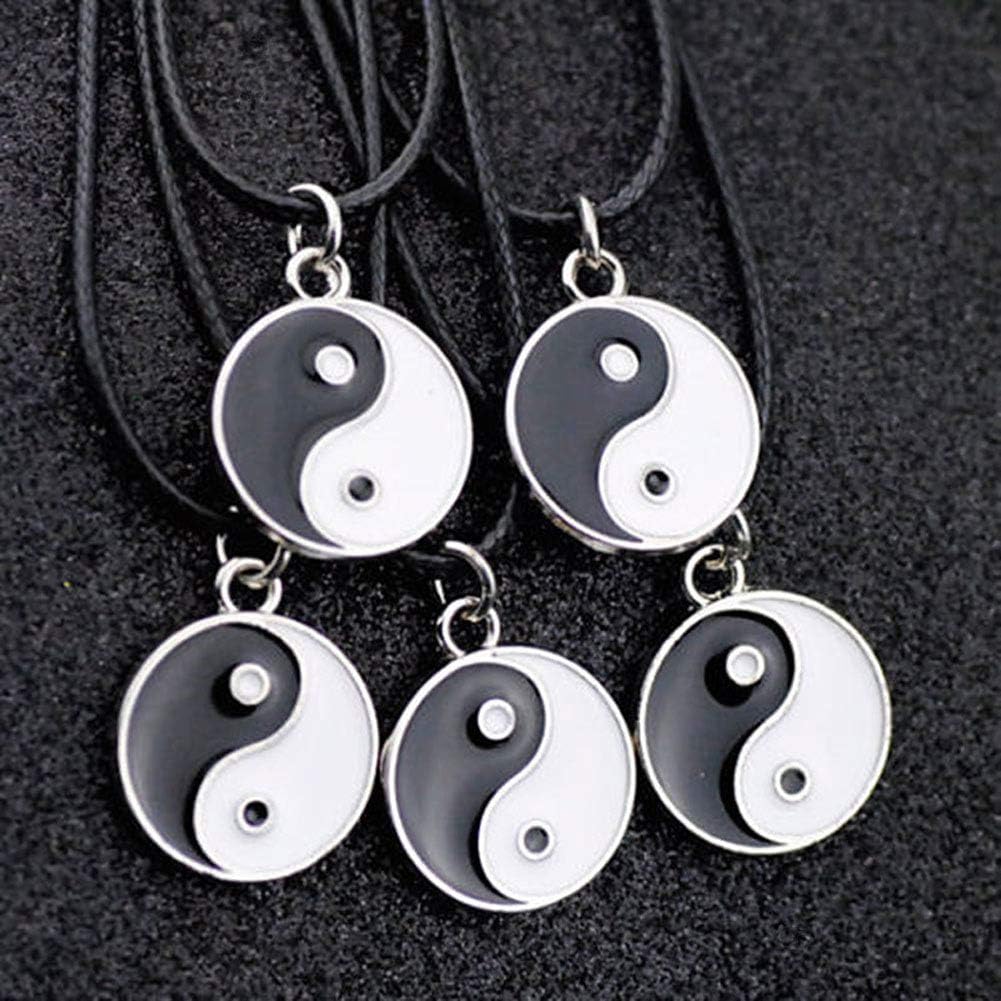 Yin Yang Pendant Necklace for Mens - Adjustable Cord Necklace