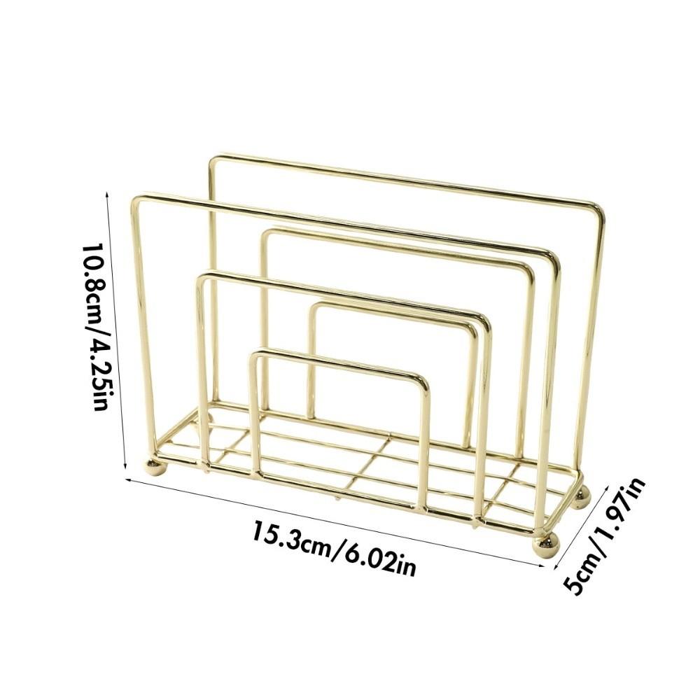 Durable Metal Tabletop Tissue Rack Decorative Elegant Paper Dispenser Minimalist Napkin Organizer for Kitchen Dining Table