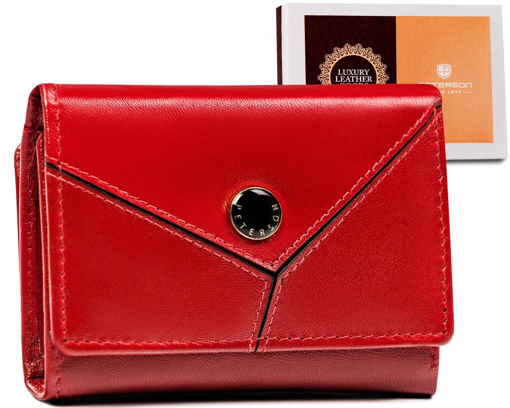 Classic, small women's wallet made of natural leather - Peterson