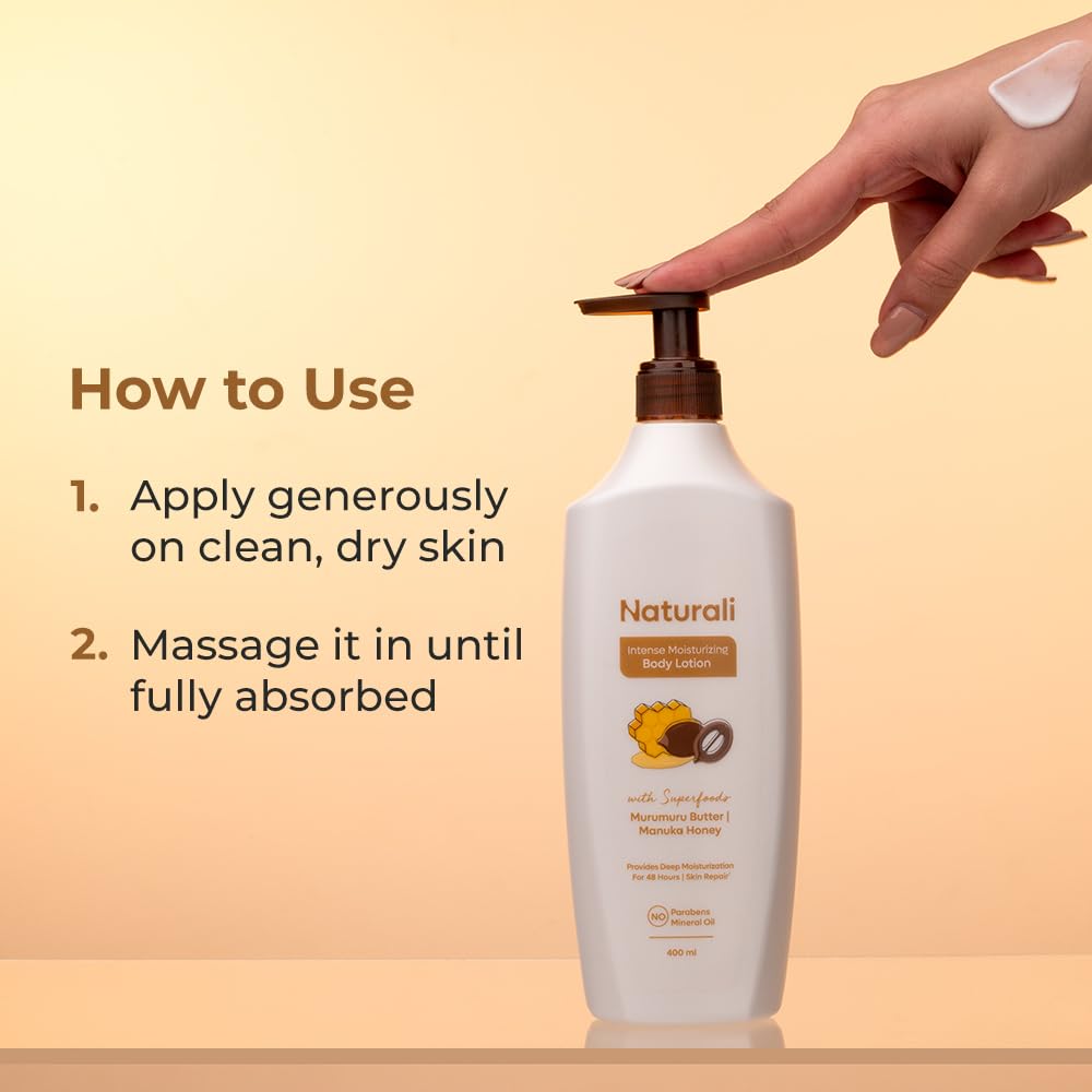 Naturali Intense Moisturisation Body Lotion 400 Ml Deep Hydration For Dry Skin Barrier Repair Daily Use Paraben Free Care
