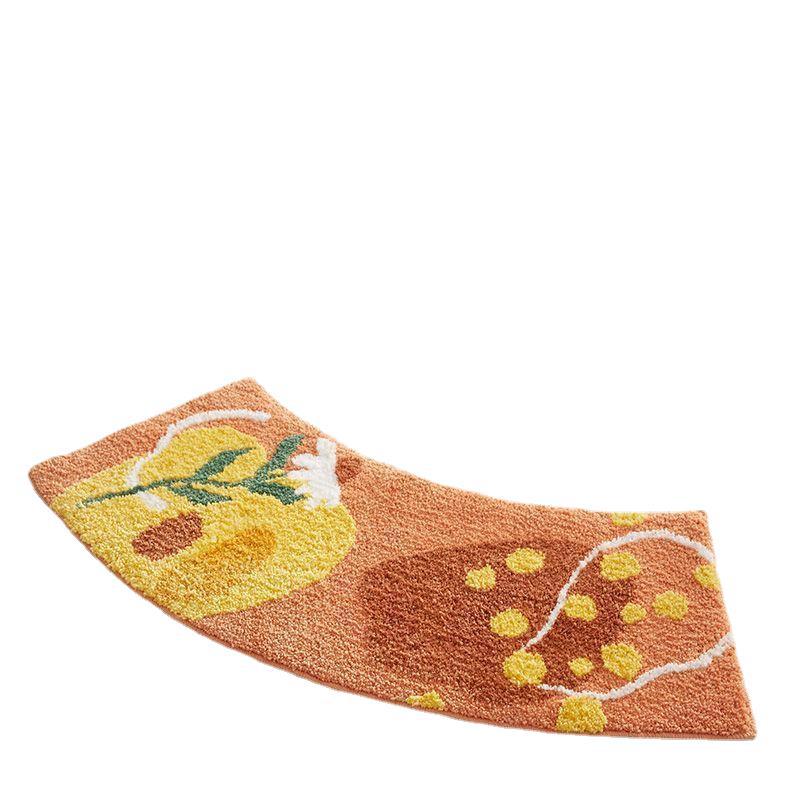 Curved Absorbent Floor Mat Fan-shaped Carpet Shower Room Door Mat Toilet Toilet Pedal Mat Bathroom Non-slip Mat