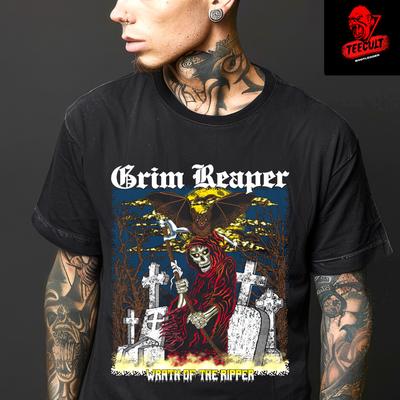 Grim Reaper #039;Wrath of the Reaper#039; Metal Rock Unisex Heavy Cotton TShirt S–3XL Unisex T-Shirt