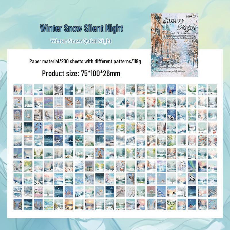 Yuezhen Four Seasons Memo Pad: Non-Adhesive Paper Journal with Stickers