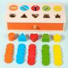 Montessori Early Education Coin Box with Color & Shape Matching Blocks - Educational Wooden Toy