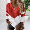 Autumn Winter Women Sweater New Striped Soft V-Neck Pullover Fashion Casual Loose Jumpers 2021 Female Sweaters Tops