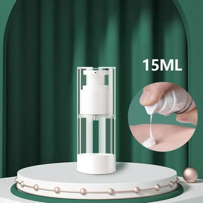 Clear Refillable Vacuum Airless Cream Pump Bottle, Empty Travel Airless Cosmetic Container, Portable Makeup Lotion Dispenser Bottle