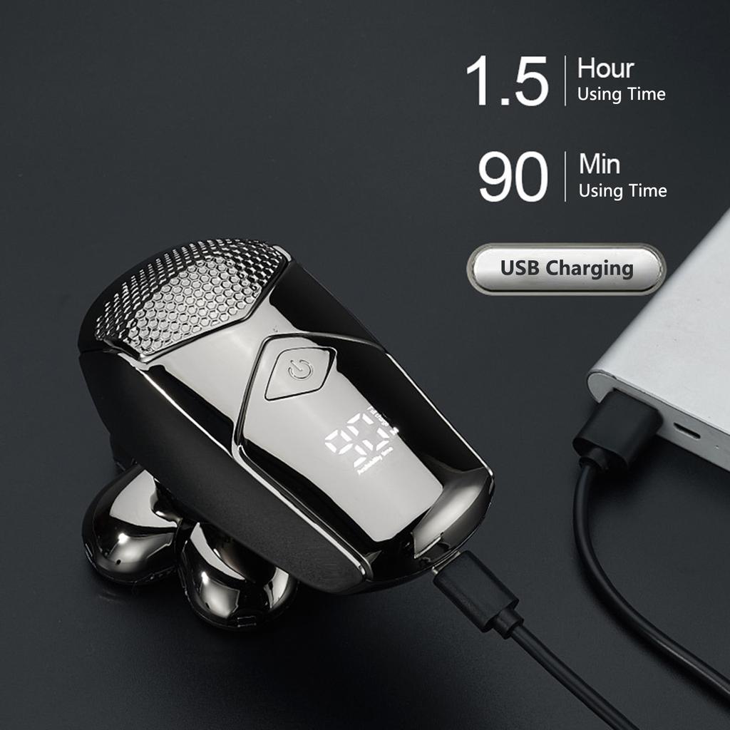 Pánský elektrický holicí strojek na mytí celého těla Six-Bade Head Shaver Multifunkční holicí strojek s digitálním displejem LCD