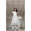 Sweet Little Fly Sleeve Dress Schoolgirl Summer Fungus Edge Loose and Thin Small Medium Dress
