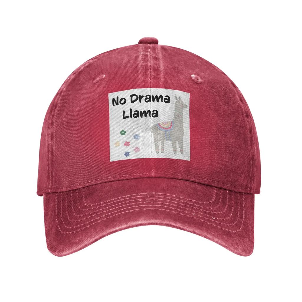 No Drama Llama Denim Cap Casual Baseball Caps Adjustable Hat Summer Unisex Baseball Hats