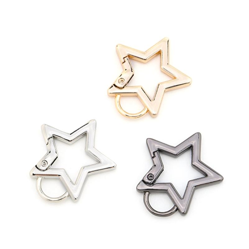 Stainless Steel Spring Snap Hook Carabiner,Stainless Steel Clip Star Shape for DIY Jewelry Making Keychain Bag