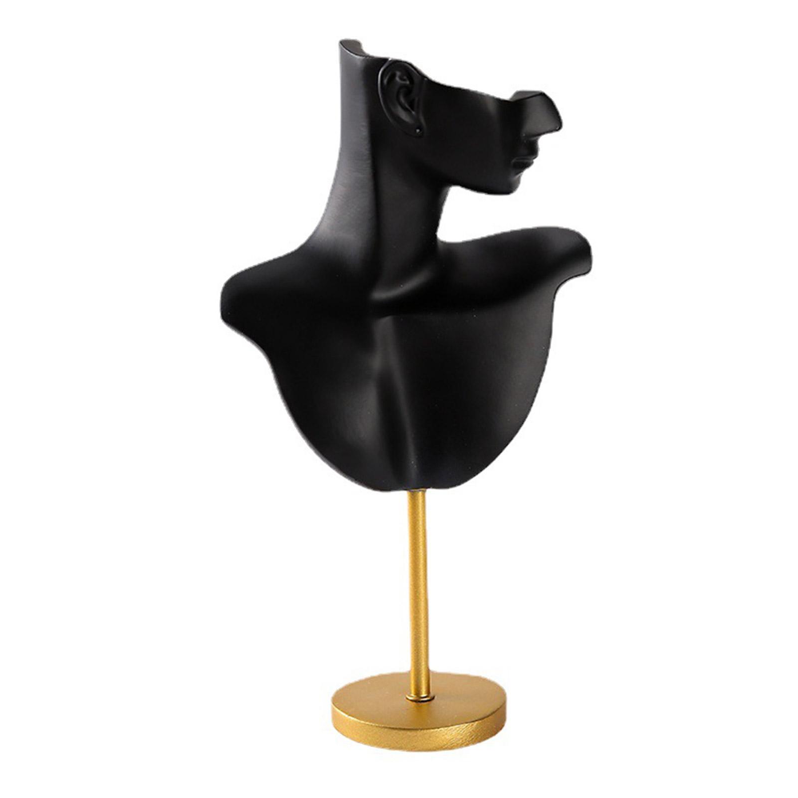 

Stylish Neck Model Stand Necklace Showcases Stand Earrings Holder Resin Texture Jewelry Holder for Showcasing Jewelry