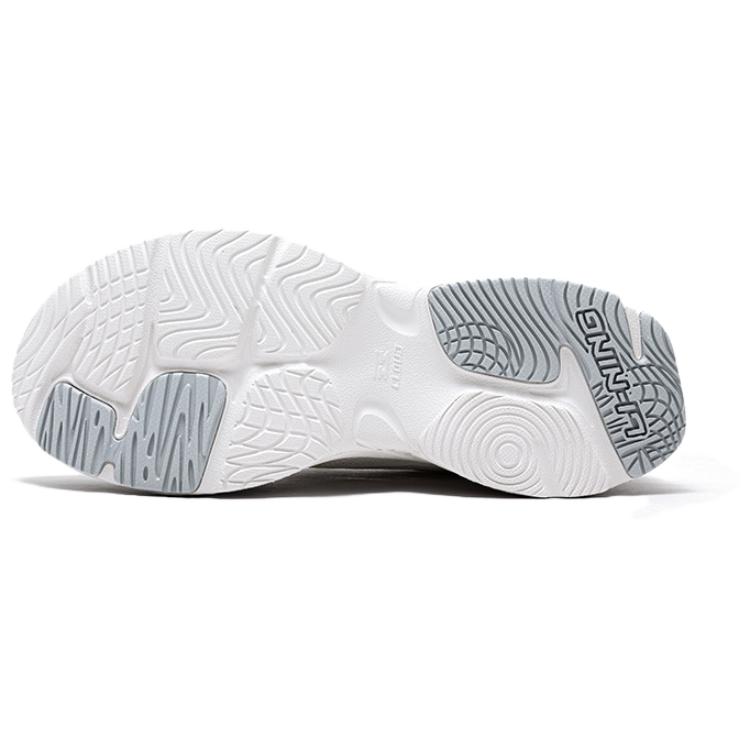 Li Ning Pulse Classic Trendy Versatile Comfortable Shock Absorbing Non-Slip Wear-Resistant Low-Top Dad Shoes Men sneaker Silver White AGCV145-1