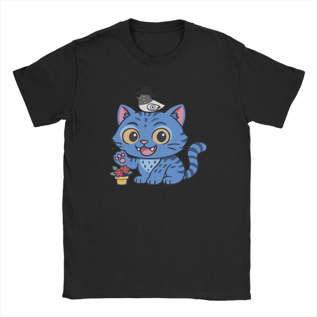 Chibi Derpy Tiger KPop Dämonenjäger Herren T-Shirts Lustiges T-Shirt Kurzarm Rundhals T-Shirt Baumwolle Partykleidung