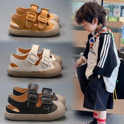 Kinder Sandalen Zehenkappe Anti-Tritt Kinder Strandschuhe Retro Weiche Sohle 2025 Sommer Neu Jungen Mädchen Freizeitschuhe Trendiger Komfort