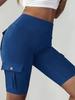 Breathable Butt-Lifting Button Pocket Yoga Shorts Slim-Fit Base Layer Pants