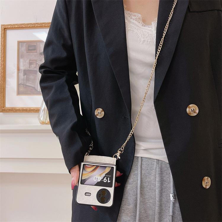Applicable to VIVO X Flip lamb pattern lock card bag, mobile phone case, oblique span chain card, change bag case, protective case.