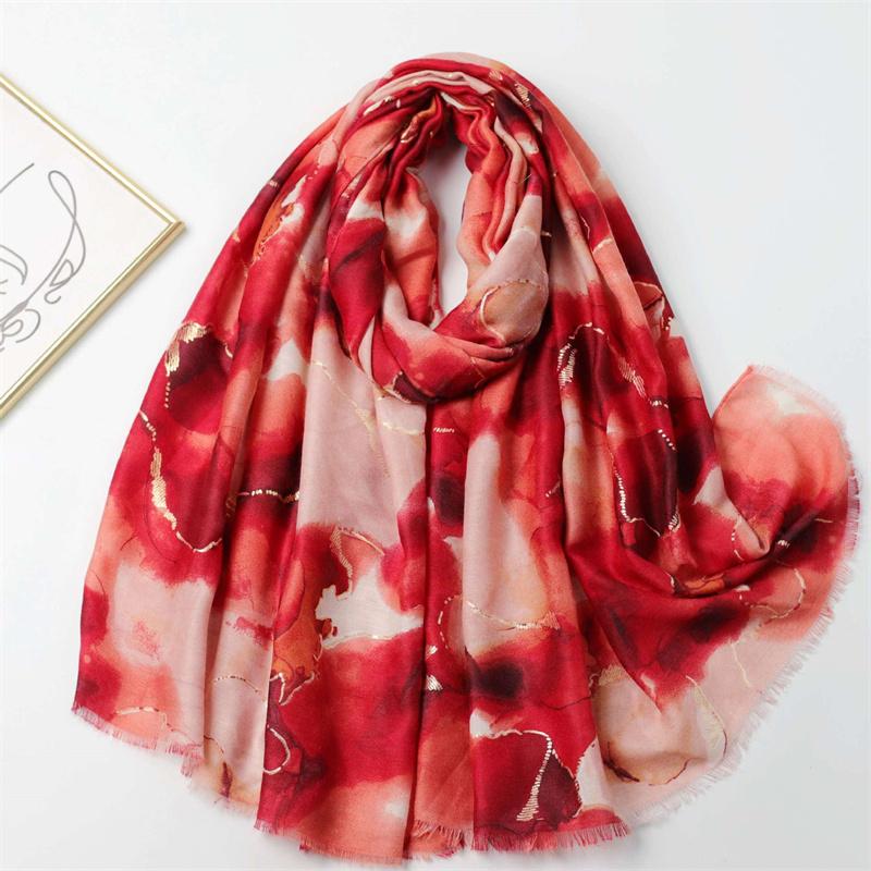 Winter Lurex Glitter Abstract Drawing Fringe Viscose Shawl Scarf High Quality Wrap Pashmina Stole Bufandas Muslim Hijab 180*90Cm