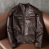 Genuine Goatskin Leather Jacket Mens Biker Coat Slim Fit Short Casual Fashion Large Size Jacket