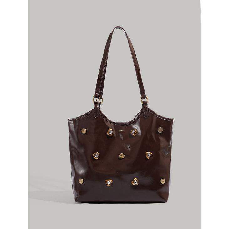 Large Capacity Bag for Women 2024 New Versatile Stylish Single Shoulder Handbag Retro Simple Elegant Commuter Tote Bag