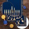 Hanukkah Table Runner Chanukah Menorah Star of David Je Festival Holiday Party Kitchen Dining Home Decoration (13" x 72")