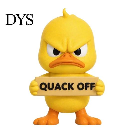 Sculpted Duck Gifts Angry Figurine Collection, Funny Yellow Desktop Ornament, Cute Grumpy Small Plastic Statues Statue for Home Office Car Dashboard