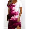 Summer Women's V-neck Short Sleeved Fashionable Casual Dress