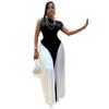 Women's New Color Blocked Sleeveless Temperament Dress for Summer