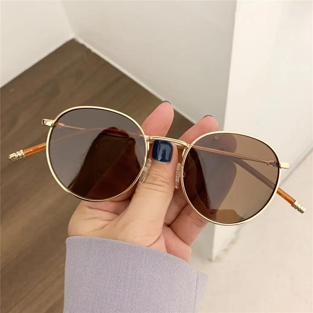 Fashion Women Men Sunglases Round Sun Glasses Women's Metal Frame Eyewear Men Fishing Glasses Hip Hop Metal Frame UV400 Shades