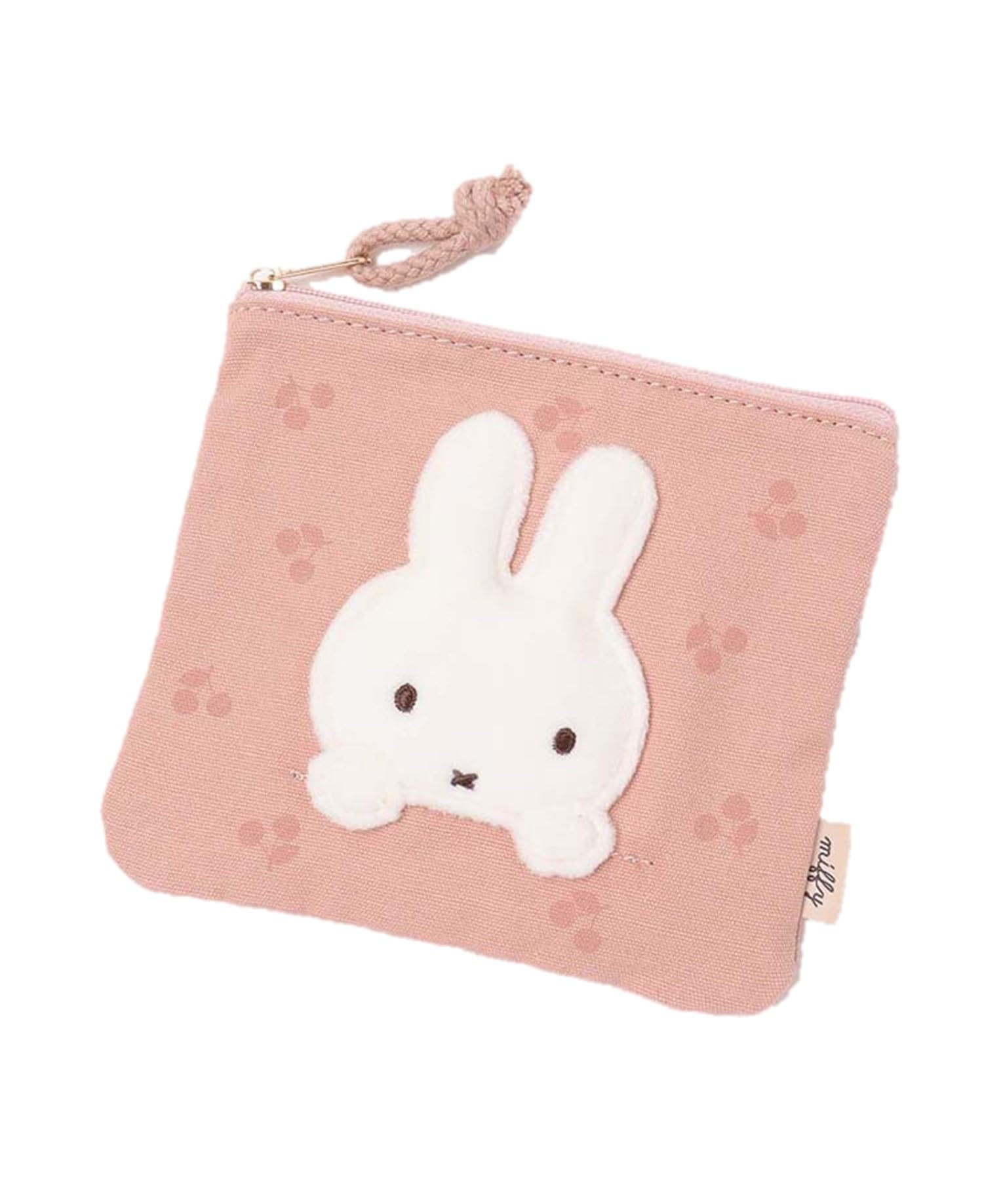

Miffy Cherry Applique Mini Flat Pouch (Pink)