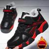 Boys' Winter Cotton Sports Shoes: Warm, Non-Slip, Velvet Lined for Medium & Large Children