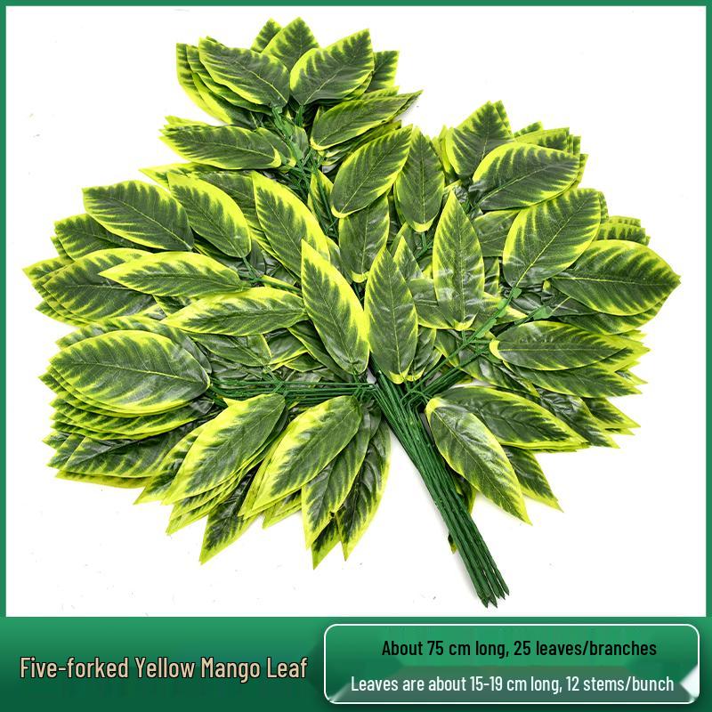 Artificial Red Maple, Ginkgo, Birch, Banyan, Elm Leaves for Landscaping