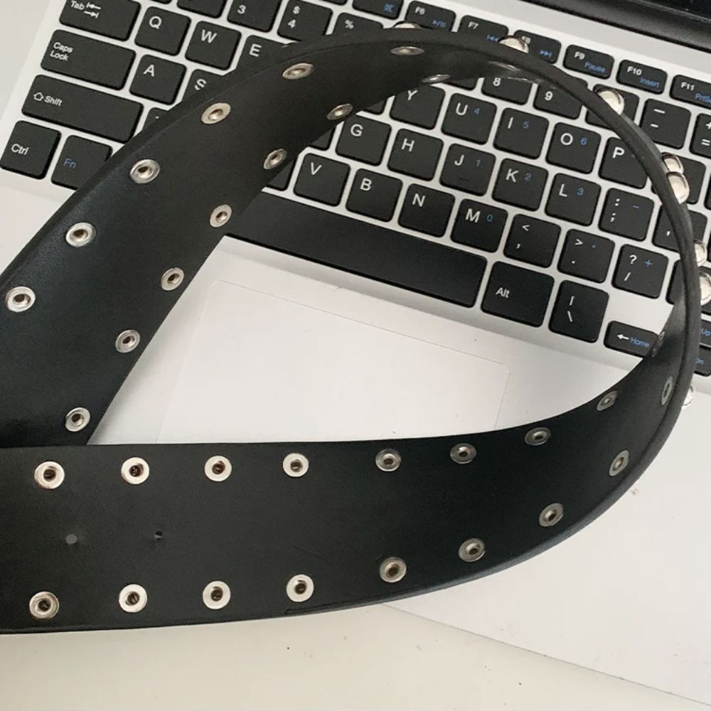 Punk Style Rivet Waist Belt Designer Dress Jeans Belt Heavy-Duty Wide Women's Belt  Streetwear