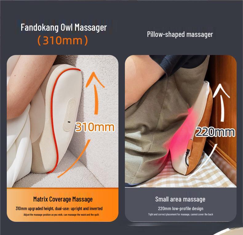 Lumbar & Neck Massager Cushion with Heat and Kneading for Office, Home & Car Use