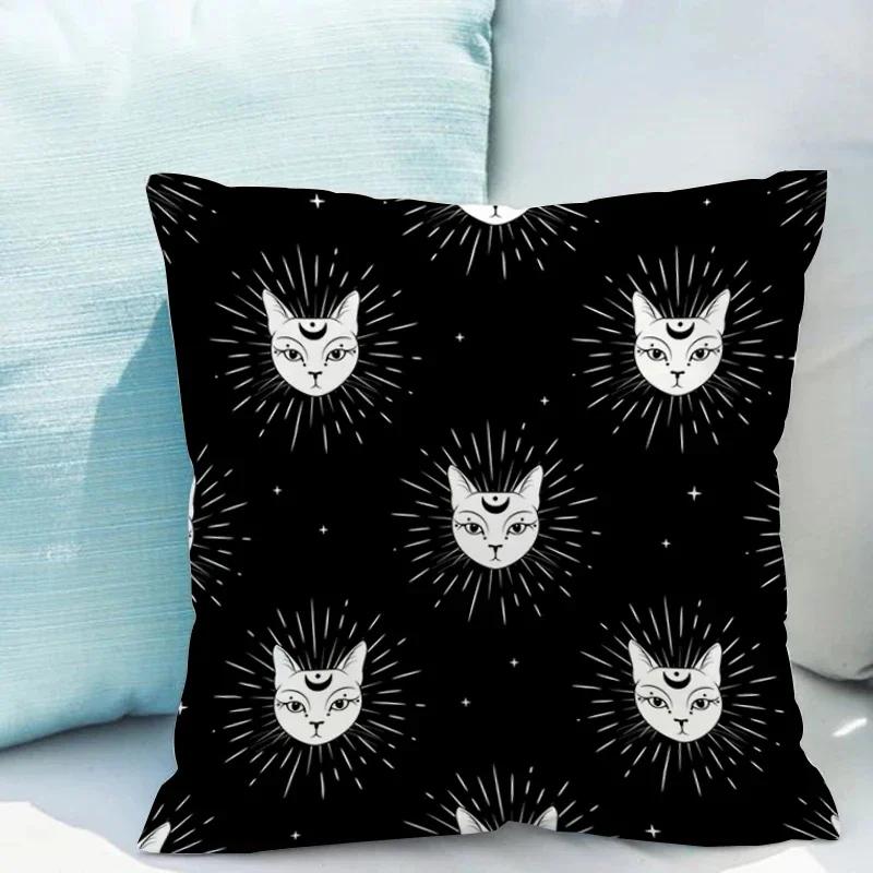 

Таро Кот Домашний Декор Подушки Подушка Двусторонняя Печать Декоративная для Чехла на Диван Полуторное Постельное Белье Детские Наволочки 66x66cm бордовый