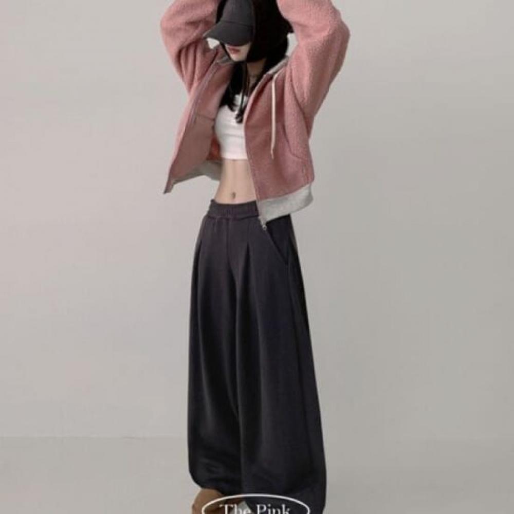 The Pink Bulb Banding Front Pintuck Fleece Training Pants
