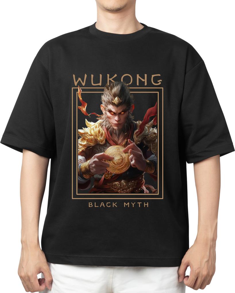 Black Myth Wukong T-Shirt Neue Ankunft Gamer Shirt Unisex Unisex Kurzarm Grafik T-Shirts Rundhals Baumwolle Streetwear Tee Tops