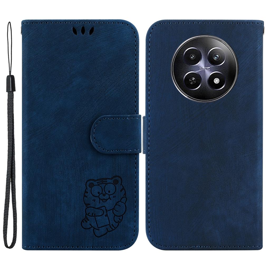 For Realme 12 5G/12x 5G Wallet Case Cute Tiger Pattern Leather Phone Stand Cover