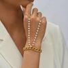 Gold Großer Kristall Ring Armband Für Frauen Handgelenk Kette Schmuck Handrücken Kette