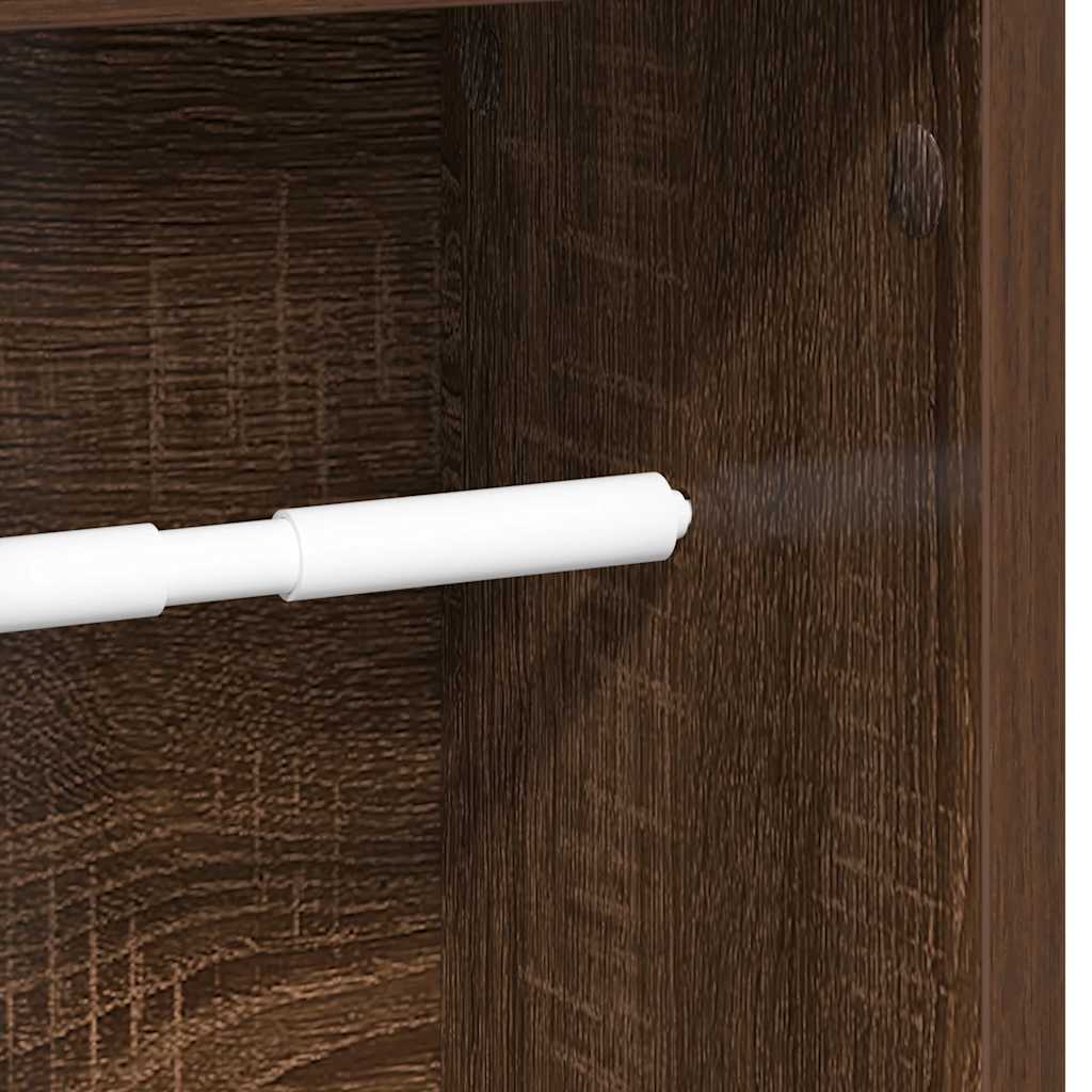 Bathroom Cabinet with Toilet Paper Holder Brown Oak Finish 20.5 X 20 X 90 Cm