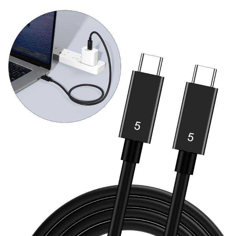 USB C To USB C Cable for Thunderbolt5, Fast 80Gbps Data Transfer, PD240W Power Delivery, Supports Double 8K Video Output