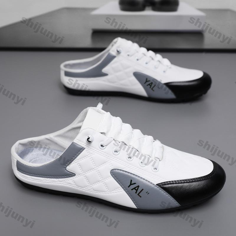 Fashion Men's Fashion Soft-soled Half Slippers Men Trendy Casual Shoes Soft Sole Non-slip Shoes New Outdoor Walking Shoes Zapatos Hombre