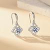 Korean Style Four-Leaf Clover Zirconia Earrings - Elegant Gift for Women