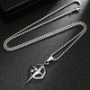 1pc European & American Fashion Halloween Crescent Moon & Star Pendant Necklace, Stainless Steel Bead Chain for Men & Women