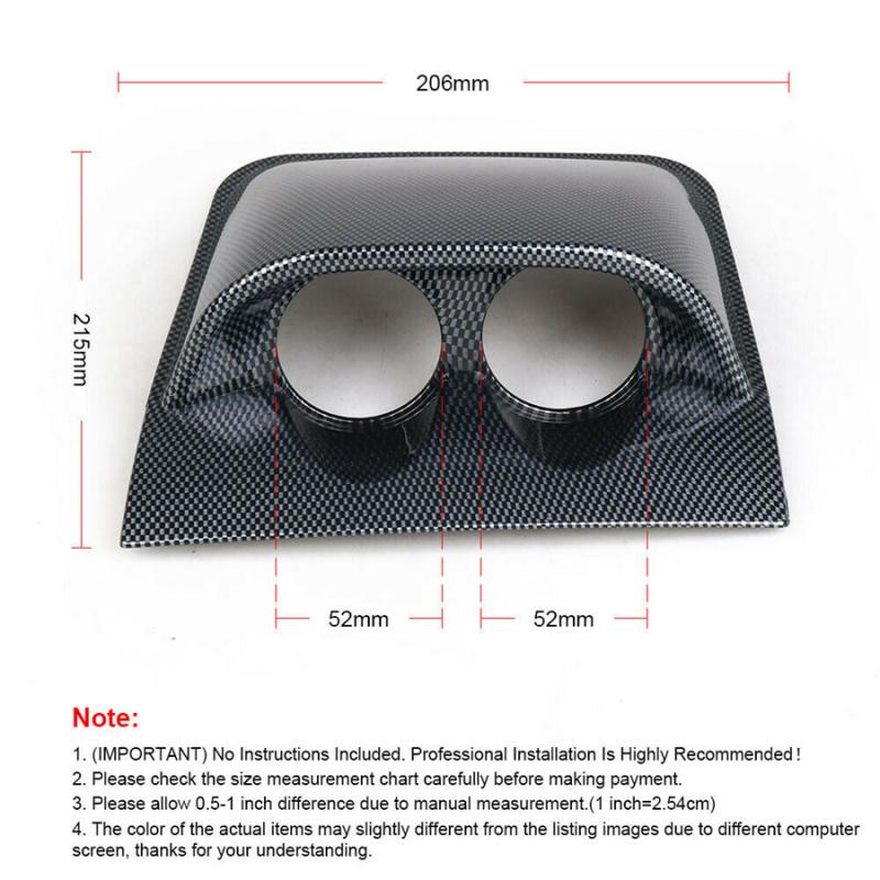 2'' 52Mm Carbon Fiber Look Dual Hole Dashboard Gauge Dash Pod Mount Holder