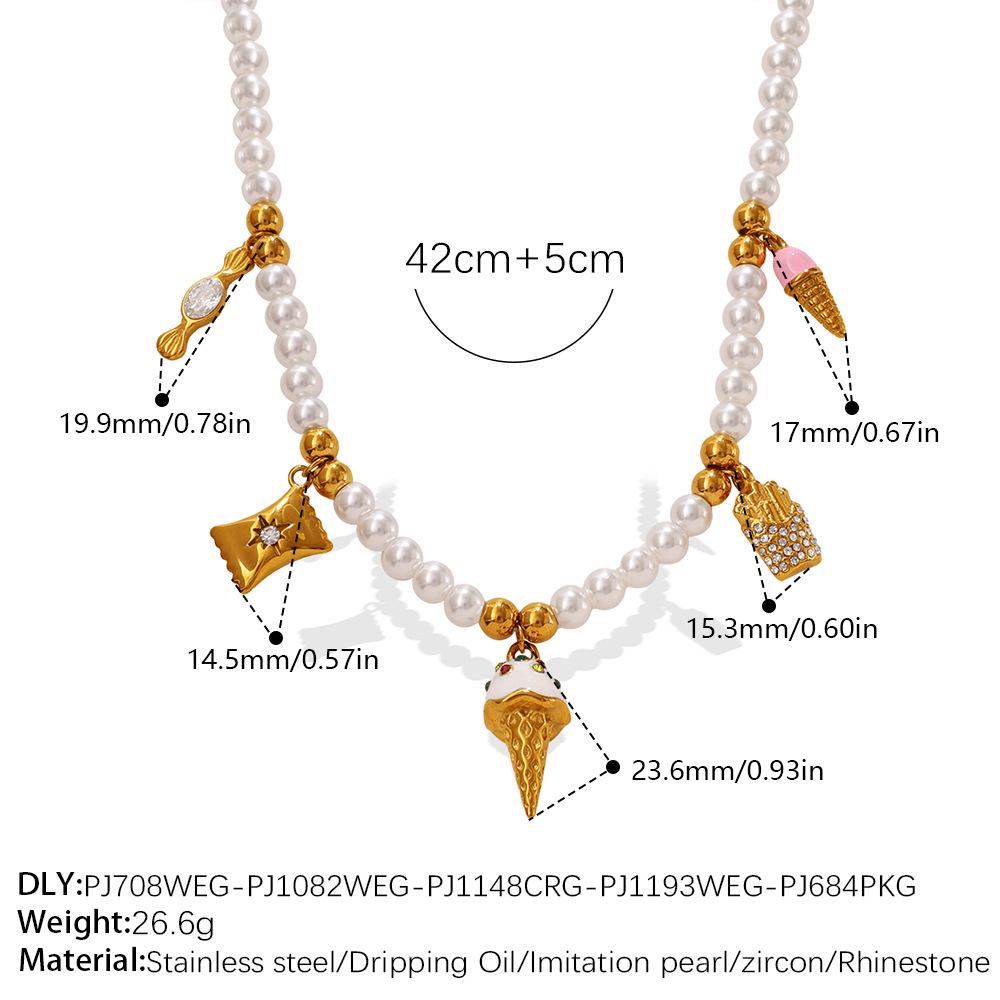 Charming Cross Droplet Oil Corn Cabbage Pendant Bracelet & Necklace Set